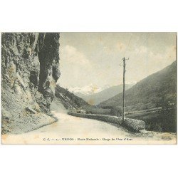 carte postale ancienne 64 URDOS. La Route Nationale Gorge de Pène d'Aret