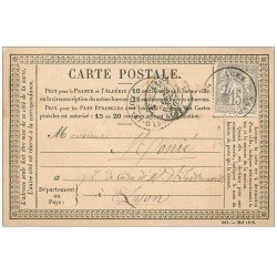 47 AGEN. Carte Postale Précurseur 1876. Timbre 15 Centimes de Lacoste Nouveautés Musicales Agen pour Lyon Monié cordes