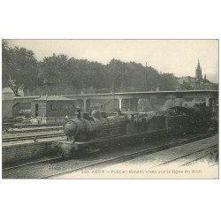 carte postale ancienne 47 AGEN. Pont en ciment sur Ligne du Midi Train locomotive à vapeur