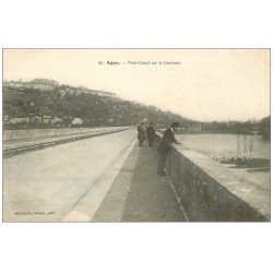 carte postale ancienne 47 AGEN. Pont-Canal sur la Garonne