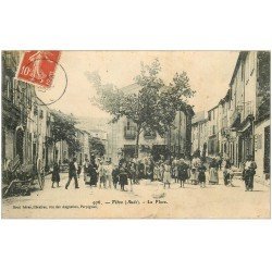 carte postale ancienne 11 FITOU. La Place 1908