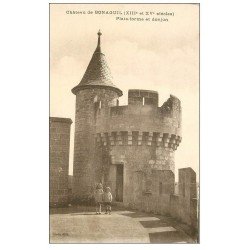 carte postale ancienne 47 CHATEAU DE BONAGUIL. Donjon et Enfants sur la Plate-forme