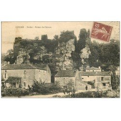 carte postale ancienne 47 CUZORN. Rocher et ruines du Château 1931