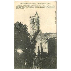carte postale ancienne 47 HAUTEFAGE. Eglise et Tour 1906