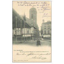 carte postale ancienne 47 MARMANDE. Grand Marché et Eglise 1904