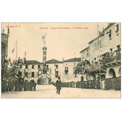 carte postale ancienne 47 MEZIN. Fêtes Présidentielles en 1906. Monument