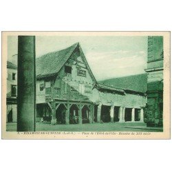 47 MIRAMONT-DE-GUYENNE. Place Hôtel de Ville 1943. Affiche BYRRH et PERNOD et FULGOR