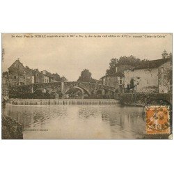 carte postale ancienne 47 NERAC. Le Vieux Pont et Chair de Calvin 1929