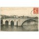 carte postale ancienne 47 VILLENEUVE-SUR-LOT. Le Pont de Pierre 1918