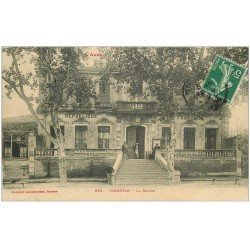carte postale ancienne 11 GINESTAS. La Mairie 1912