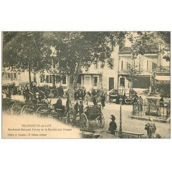 carte postale ancienne 47 VILLENEUVE-SUR-LOT. Marché aux Prunes Boulevard Palissy