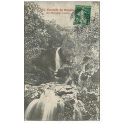 carte postale ancienne 48 CASCADE DE REGOURDEL. Près Marvejols 1908