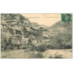 carte postale ancienne 48 GORGES DU TARN. Château de la Caze 1908