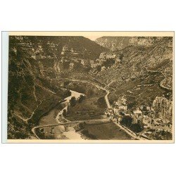 carte postale ancienne 48 GORGES DU TARN. La Malène. Tarn et Village