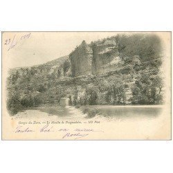 carte postale ancienne 48 GORGES DU TARN. Le Moulin de Pougnadoire 1901