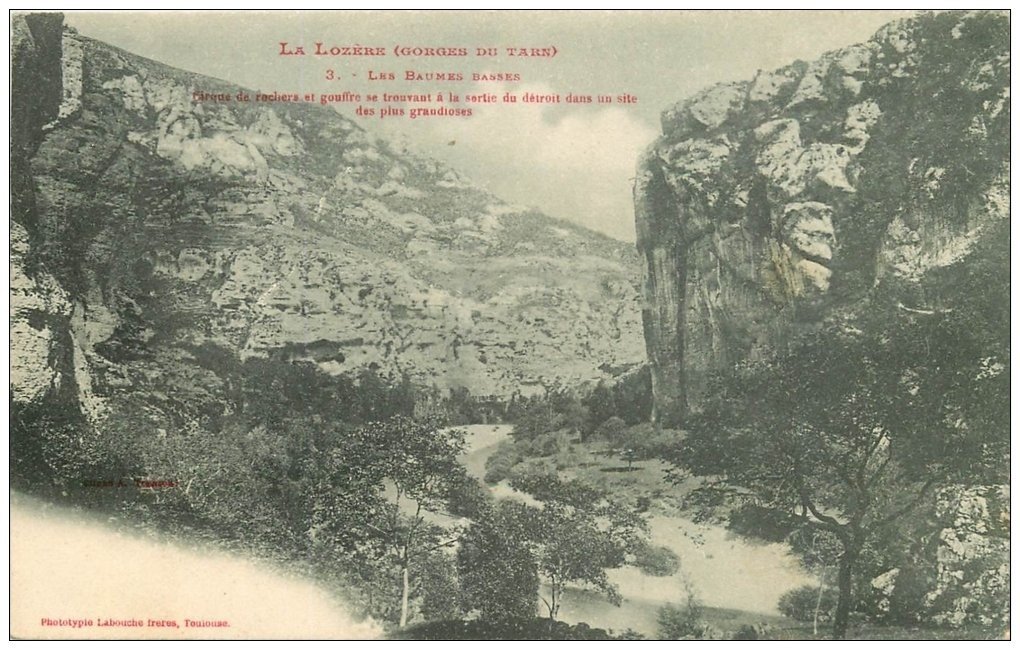 48 GORGES DU TARN. Les Baumes Basses vers 1900