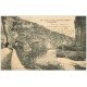carte postale ancienne 48 GORGES DU TARN. Route des Vignes à la Malène. Tampon Hôpital Militaire 1915