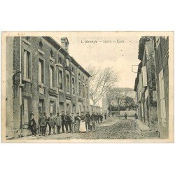 carte postale ancienne 11 HOMPS. Mairie et Ecole 1908