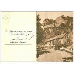 carte postale ancienne 48 LES DOUZES. Hôtel Restaurant de la Jonte. Carte addition pliable en deux