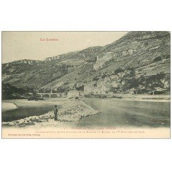 carte postale ancienne 48 LES VIGNES. Pont du Village vers 1900