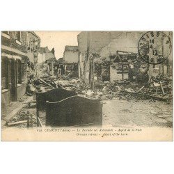 carte postale ancienne 02 CHAUNY. Après la retraite des Allemands 1917