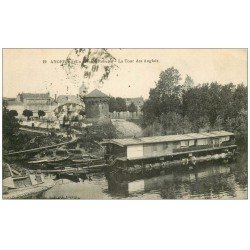 carte postale ancienne 49 ANGERS. Bateau Lavoir et Tour des Anglais coin de Reculée 1916