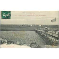 carte postale ancienne 11 LA NOUVELLE. Passerelle de la Plage et Cabines