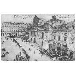 carte postale ancienne 49 ANGERS. Place du Ralliement Théâtre et Grand Hôtel Café de France