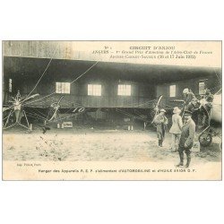 49 ANGERS. Prix Aviation Aéro-Club. Hangar des Appareils REP Huile et Automobiline. Aéroplane Circuit Anjou en 1912