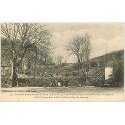 carte postale ancienne 11 La Prise d'ALZAU. Monument Riquet et Village Lacombe 1905