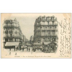 carte postale ancienne 49 ANGERS. Rue d'Alsace et Place du Ralliement 1903. Tramway publicité Maggi