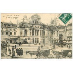 carte postale ancienne 49 ANGERS. Théâtre Place du Ralliement 1910