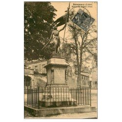 carte postale ancienne 49 BEAUGENCY. Statue Jeanne d'Arc 1931. Affiche cacao Blooker