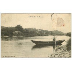 carte postale ancienne 49 BEHUARD. Le Passeur 1915 (timbre manquant)