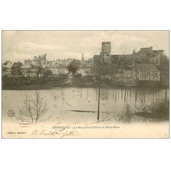 carte postale ancienne 49 CHAMPTOCE. Bourg et Château Barbe-Bleue. Timbre Taxe et T du facteur 1902