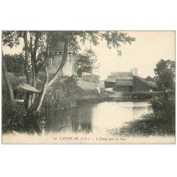 carte postale ancienne 49 CHANDE. Etang près la Gare et Château d'eau 1921