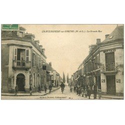carte postale ancienne 49 CHATEAUNEUF-SUR-SARTHE. La Grande Rue vers 1919