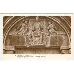 carte postale ancienne 49 EGLISE DE CUNAULT. Tympan du Portail