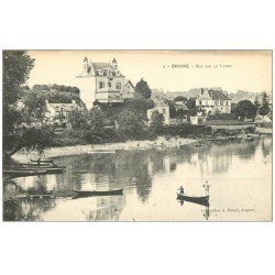 carte postale ancienne 49 ERIGNE. Pêcheurs en barque sur le Louet