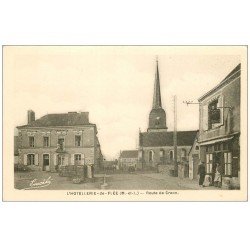 carte postale ancienne 49 HOTELLERIE-DE-FLEE. Café Route de Craon