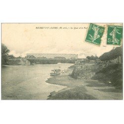 carte postale ancienne 49 ROCHEFORT-SUR-LOIRE. Quai et Pont 1915