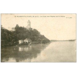carte postale ancienne 49 SAINT-FLORENT-LE-VIEIL. Eglise et Château 1935