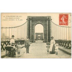 49 SAINT-MATHURIN. Femme avec Landau sur Pont suspendu 1908