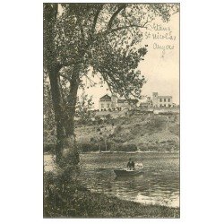 carte postale ancienne 49 SAINT-NICOLAS ANGERS. L'Etang 1907 avec rameur