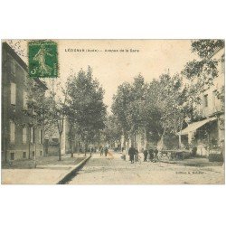 carte postale ancienne 11 LEZIGNAN. Avenue de la Gare 1917