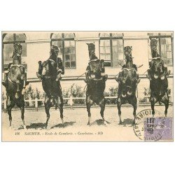 carte postale ancienne 49 SAUMUR. Ecole Cavalerie. Courbetttes 1927