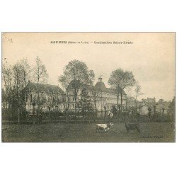 carte postale ancienne 49 SAUMUR. Institution Saint-Louis avec Vaches