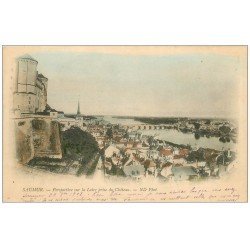 carte postale ancienne 49 SAUMUR. La Loire en couleur. Deux Timbres 5 centimes 1902