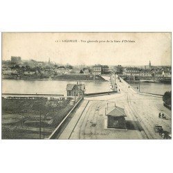 carte postale ancienne 49 SAUMUR. Vue prise de la Gare d'Orléans 1921