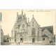 carte postale ancienne 59 BERGUES. Enfants devant Eglise Saint-Martin 1907